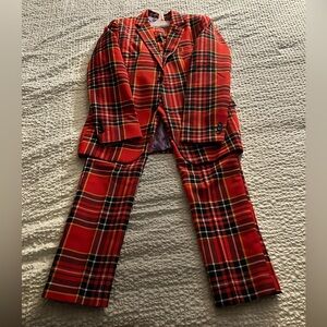 OppoSuits Vibrant Plaid Suit 2 piece jacket and pants size 16